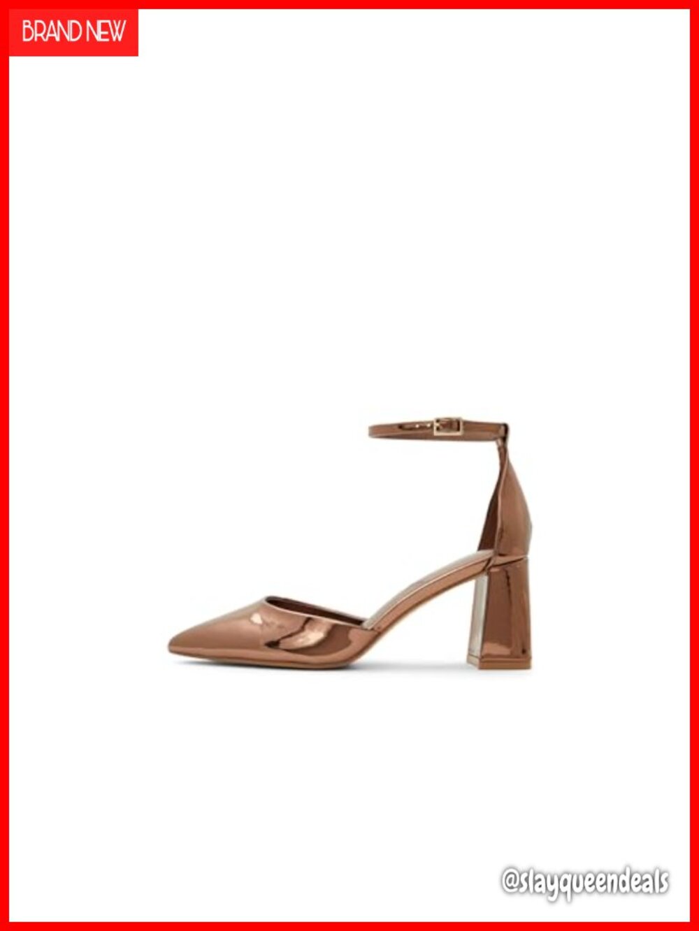 Women's Block Heeled Ankle-Strap Pumps Pointed Toe Synthetic Casual